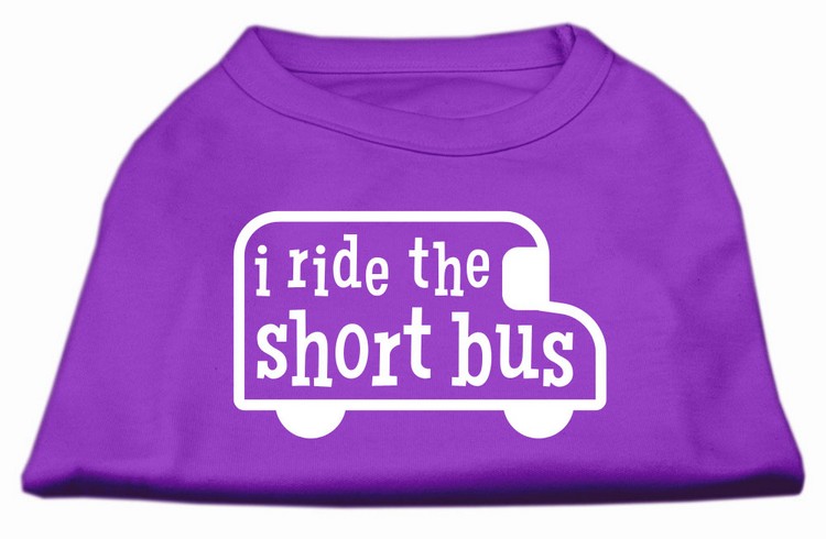 I ride the short bus Screen Print Shirt Purple XXXL